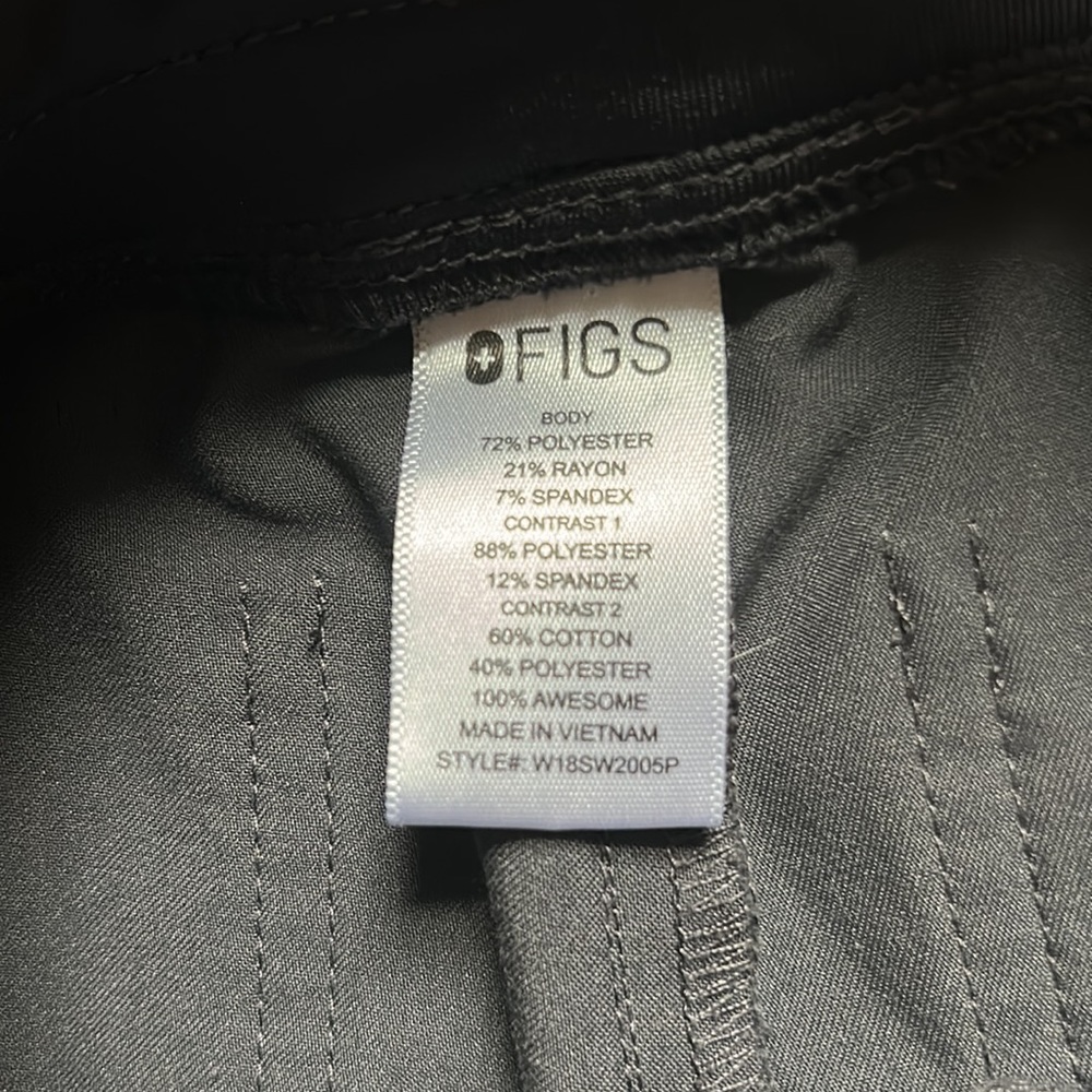 Figs Set Zamora Jogger Pants & Catarina Top Scrubs Charcoal Gray Red Size XXS - Picture 11 of 12